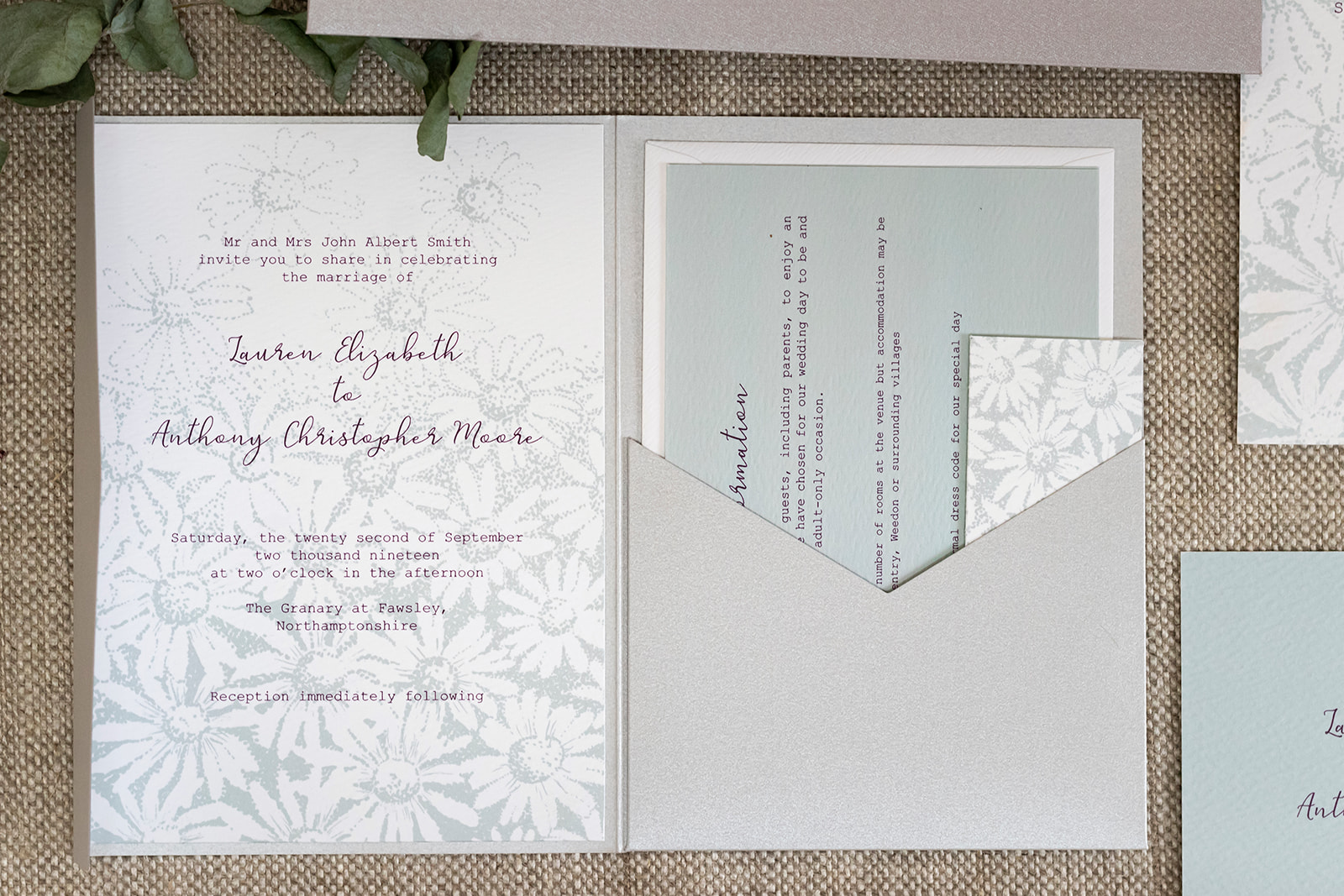 wedding stationery northamptonshire